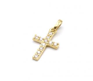 BB Goldinvestic  Zlatý přívěsek kříž se zirkony 0,90g N3982-585/1000