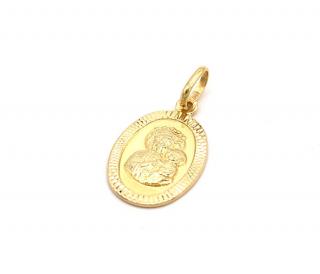BB Goldinvestic  Zlatý přívěsek Madonka s dítětem zdobená 0,93g N4297-585/1000