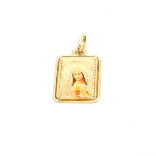BB Goldinvestic Zlatý přívěsek placka Madonka s dítětem barevná 1,01g N5959-585/1000