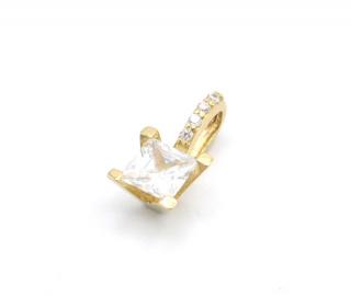 BB Goldinvestic  Zlatý přívěsek s bílým kamenem a zirkony 1,77g N1884-585/1000