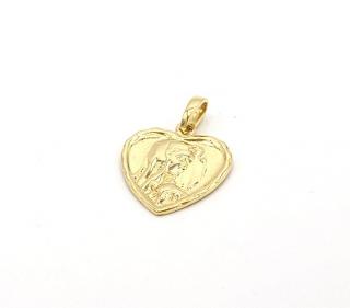 BB Goldinvestic  Zlatý přívěsek srdce s Madonkou 1,80g N691-585/1000