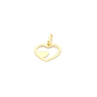 BB Goldinvestic Zlatý přívěsek srdce se srdíčkem bílé zlato 0,30g N5850-585/1000