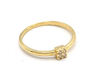 BB Goldinvestic  Zlatý prsten čtvereček se zirkony 1,71g N2323-585/1000