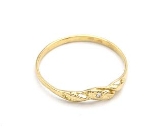 BB Goldinvestic Zlatý prsten jemný se zirkonem 0,67g N5588-585/1000