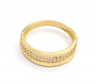 BB Goldinvestic Zlatý prsten kroužek dva pruhy zirkonů 1,87g N5584-585/1000
