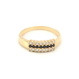 BB Goldinvestic Zlatý prsten kroužek s pruhem zirkonů 1,55g N3904-585/1000