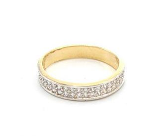 BB Goldinvestic Zlatý prsten kroužek se zirkony dvě barvy zlata 2,10g N5194-585/1000