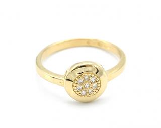 BB Goldinvestic  Zlatý prsten kulatá ozdoba se zirkony 1,50g N2909-585/1000