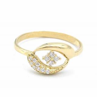 BB Goldinvestic Zlatý prsten kytička v ozdobě se zirkony 1,35g N5108-585/1000