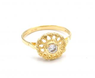 BB Goldinvestic  Zlatý prsten kytka se zirkonem 1,65g N3514-585/1000
