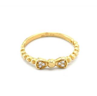BB Goldinvestic Zlatý prsten mašlička se zirkony 1,33g N5294-585/1000