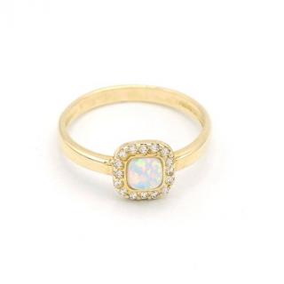 BB Goldinvestic Zlatý prsten opál se zirkony 1,70g N5589-585/1000