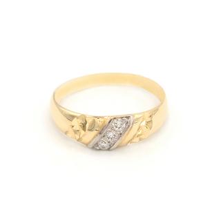BB Goldinvestic Zlatý prsten s černými a bílými zirkony 1,62g N5996-585/1000