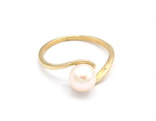 BB Goldinvestic  Zlatý prsten s perlou 1,72g N4967-585/1000