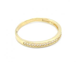 BB Goldinvestic  Zlatý prsten s pruhem zirkonů 1,35g N4976-585/1000