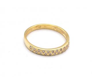 BB Goldinvestic  Zlatý prsten s pruhem zirkonů 1,40g N3811-585/1000