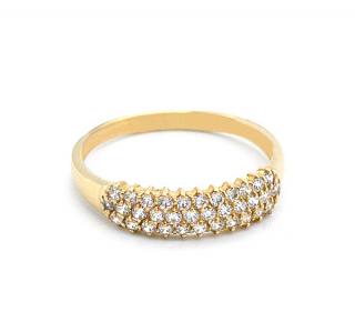BB Goldinvestic Zlatý prsten s pruhy zirkonů 1,40g N5235-585/1000