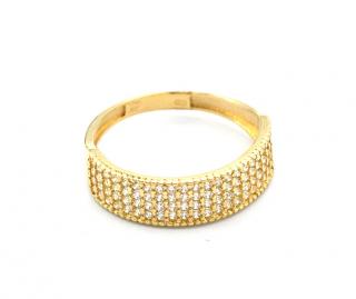 BB Goldinvestic  Zlatý prsten s pruhy zirkonů 1,80g N3974-585/1000