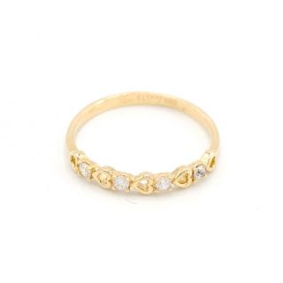 BB Goldinvestic Zlatý prsten se srdíčky a zirkony 0,88g N5825-585/1000