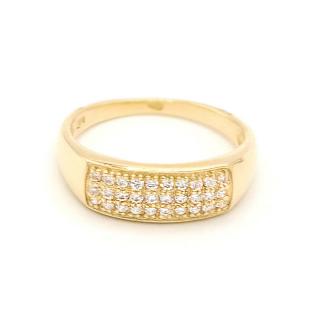 BB Goldinvestic Zlatý prsten se třemi pruhy zirkonů 2,45g N2848-585/1000