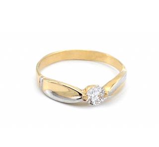 BB Goldinvestic Zlatý prsten se zirkonem dvě barvy zlata 1,40g N5190-585/1000