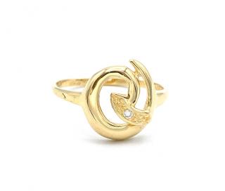 BB Goldinvestic  Zlatý prsten spirála se zirkonem 1,70g N3513-585/1000