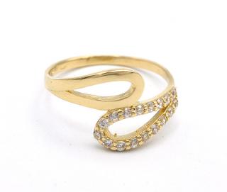 BB Goldinvestic  Zlatý prsten spojené ozdoby se zirkony 2,20g N3898-585/1000