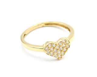 BB Goldinvestic  Zlatý prsten srdce se zirkony 1,25g N4977-585/1000