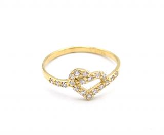 BB Goldinvestic  Zlatý prsten srdce se zirkony 1,37g  N4969-585/1000
