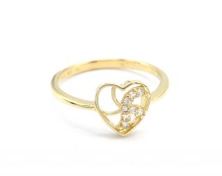 BB Goldinvestic  Zlatý prsten srdce se zirkony 1,48g N2911-585/1000