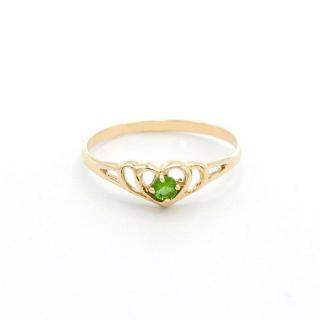 BB Goldinvestic Zlatý prsten srdíčko se zeleným kamínkem 0,90g N5639-585/1000