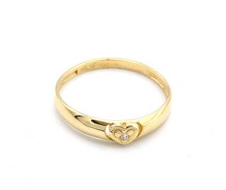 BB Goldinvestic  Zlatý prsten srdíčko se zirkonem 0,90g  N4204-585/1000