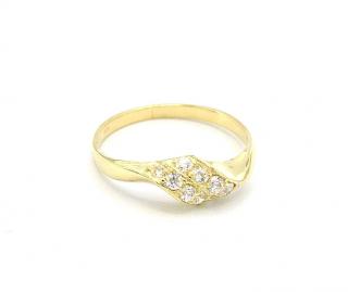 BB Goldinvestic  Zlatý prsten vlnka s pruhy zirkonů 1,80g N4444-585/1000