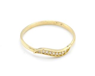 BB Goldinvestic  Zlatý prsten vlnka se zirkony 0,90g N3808-585/1000