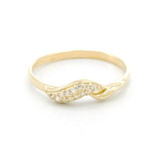 BB Goldinvestic Zlatý prsten vlnka se zirkony 1,05g N5570-585/1000