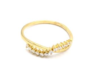 BB Goldinvestic  Zlatý prsten vlnka se zirkony 1,20g N3407-585/1000