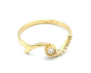BB Goldinvestic  Zlatý prsten vlnka se zirkony 1,20g N3803-585/1000