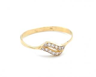 BB Goldinvestic  Zlatý prsten vlnka se zirkony 1,40g N3281-585/1000