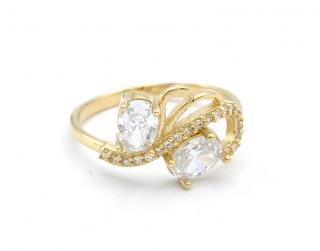 BB Goldinvestic  Zlatý prsten vlnka se zirkony 2,05g N2912-585/1000