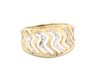 BB Goldinvestic  Zlatý prsten vlnky dvě barvy zlata 3,65g N3845-585/1000