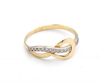 BB Goldinvestic  Zlatý prsten vlnky se zirkony 1,60g N3756-585/1000