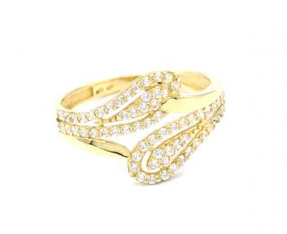 BB Goldinvestic  Zlatý prsten vlnky se zirkony 2,30g  N3520-585/1000