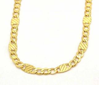 BB Goldinvestic Zlatý řetízek Figaro zdobený proužky 3,35g N5754-585/1000