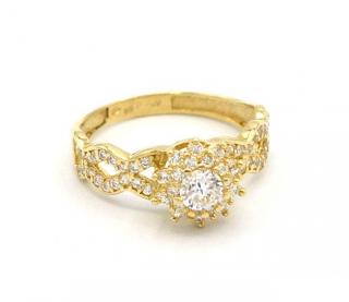 BB Goldinvestic  Zlatý zásnubní prsten kytka se zirkony 2,20g  N4495-585/1000