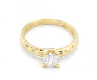 BB Goldinvestic  Zlatý zásnubní prsten se zirkonem a zdobením 2,00g N3307-585/1000