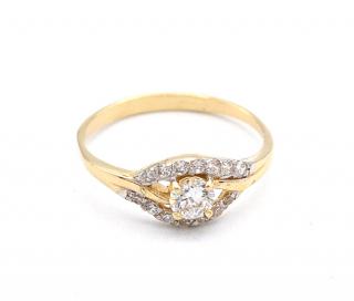 BB Goldinvestic  Zlatý zásnubní prsten se zirkony 1,55g N3849-585/1000