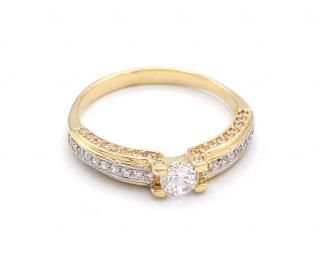 BB Goldinvestic Zlatý zásnubní prsten se zirkony 2,40g N5192-585/1000