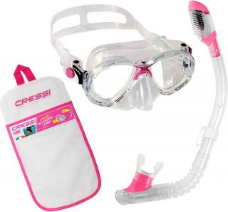 Cressi SET maska Marea Junior a DRY růžový (suchý šnorchl se záklopkou)
