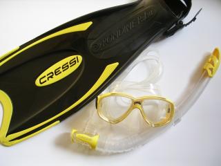 Cressi SET PALAU Yellow (maska,ploutve a šnorchl)