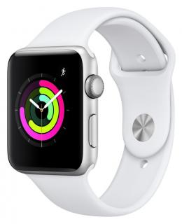 Apple Watch S3 Stříbné 42mm Bílý Sportovní Řemínek